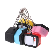 Креативный светодиодный брелок для ключей, мини-Телевизор, звуковой светильник, Декор, подарок