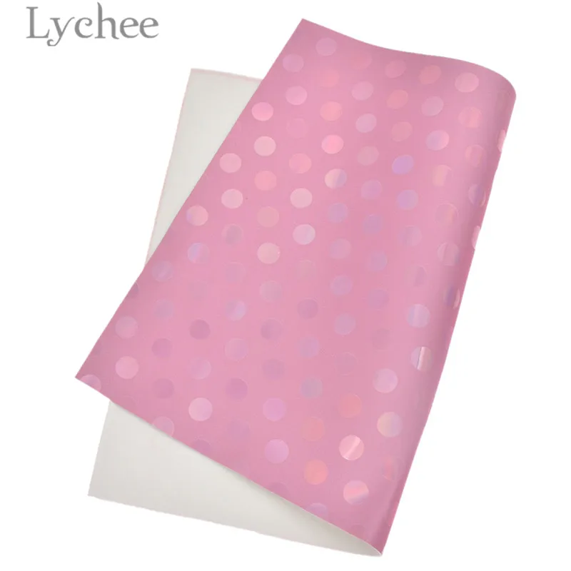 Lychee Life 1 шт. A4 горошек голографическая ПУ кожа ткань высокого качества Синтетическая Кожа DIY материал для сумки ремни