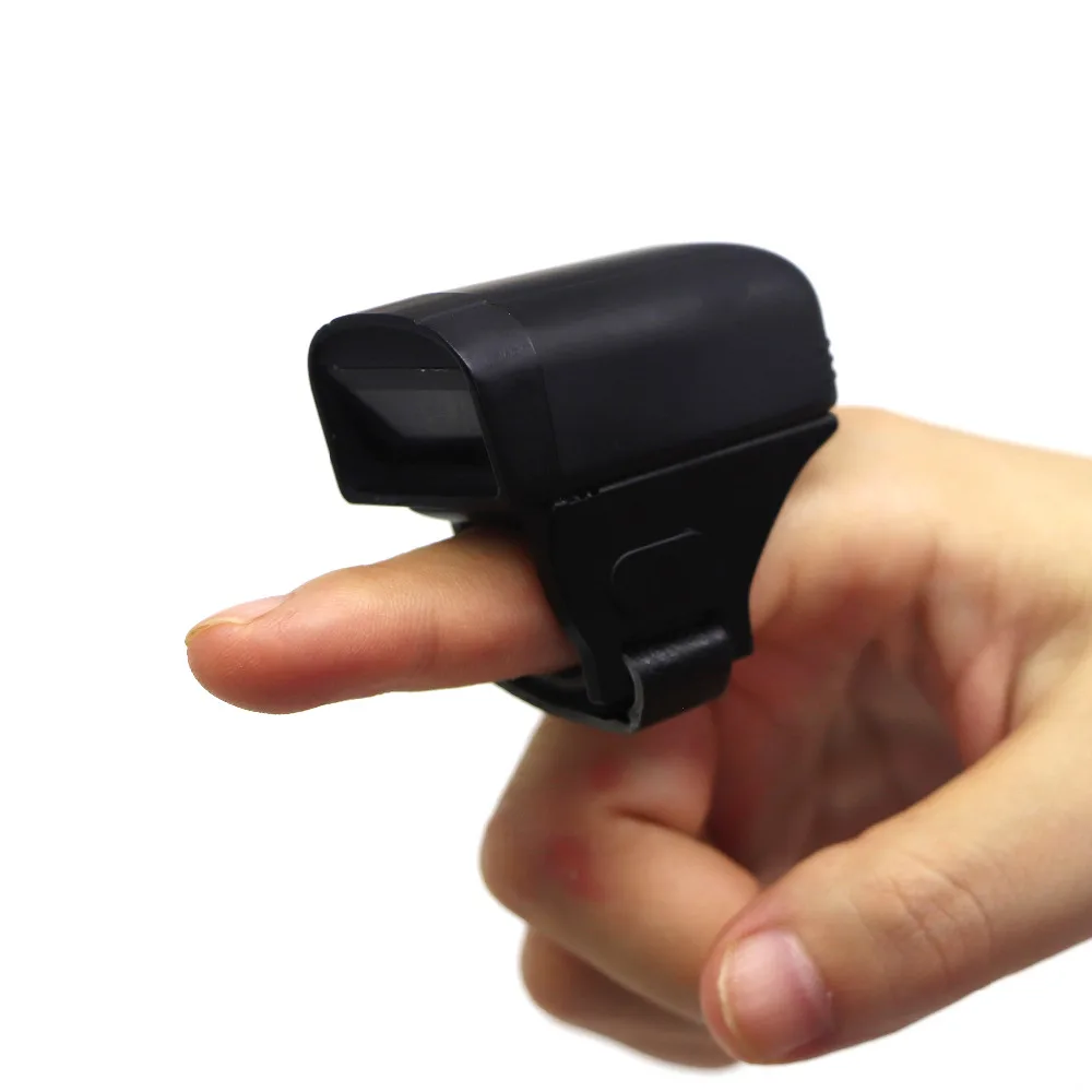 Беспроводной мини лазерный кольцевой сканер штрихкодов с Bluetooth палец кольцо 1D/2D/QR код сканер