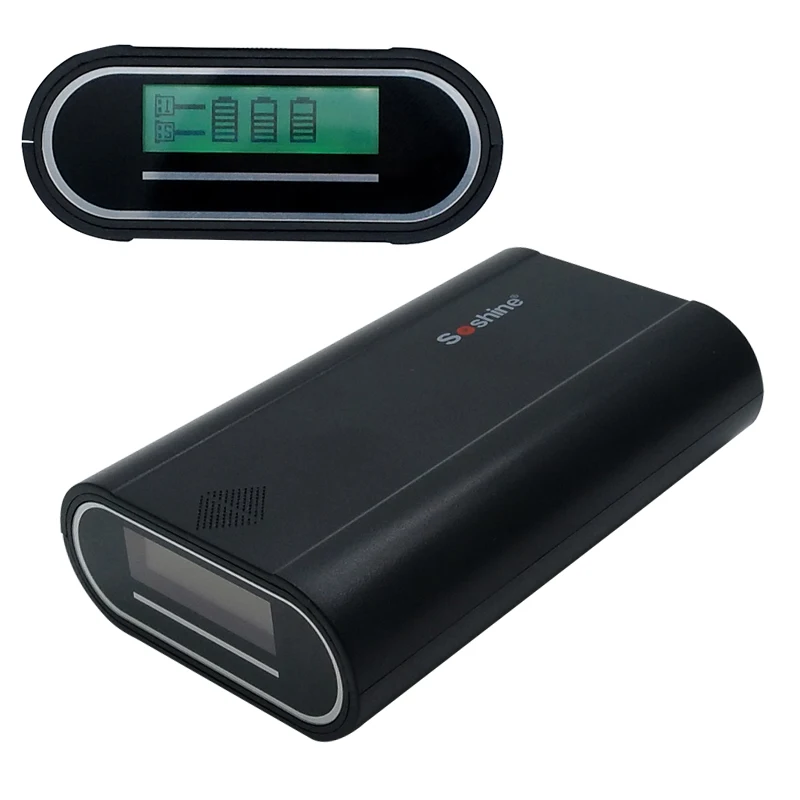 Soshine E5 Mobile Power Bank Battery Charger Box LCD Display for 1- 3pcs 18650 Batteries for Mobilephone with USB Cable
