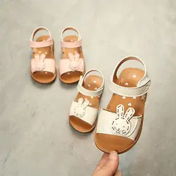 Детская обувь мультфильм кролик уши 2018 новые летние сандалии для девушек Дети Детская обувь мягкая подошва малыша обувь