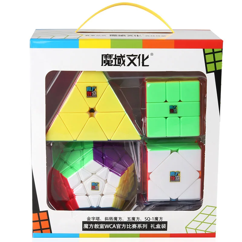 4pcs set Moyu WCA Official Competition Magic Cube Colorful Dodecahedron Triangle Square 1 Speed Puzzle Toy