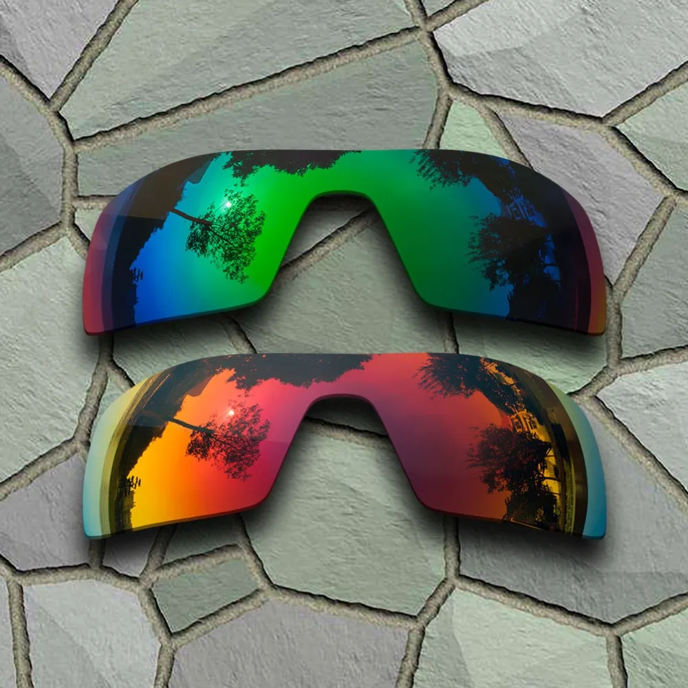 

Jade Green&Violet Red Sunglasses Polarized Replacement Lenses for Oakley Oil Rig