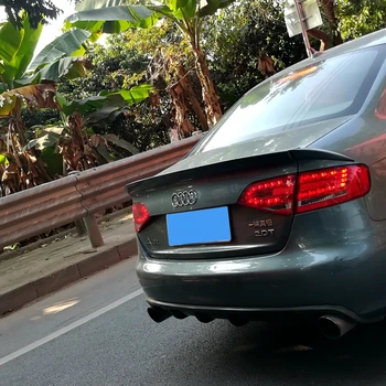 

For Audi A4 B8 2009 2010 2011 2012 Rear Spoiler 3Pcs/Set PU Material Primer Color Car Tail Wing Decoration Trunk Spoiler