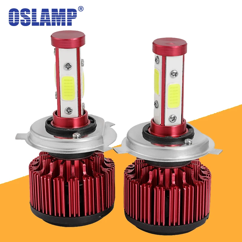 Oslamp 100 Вт светодиодный H7 H11 9005 9006 5202 Автомобильный светильник на голову 4 стороны COB