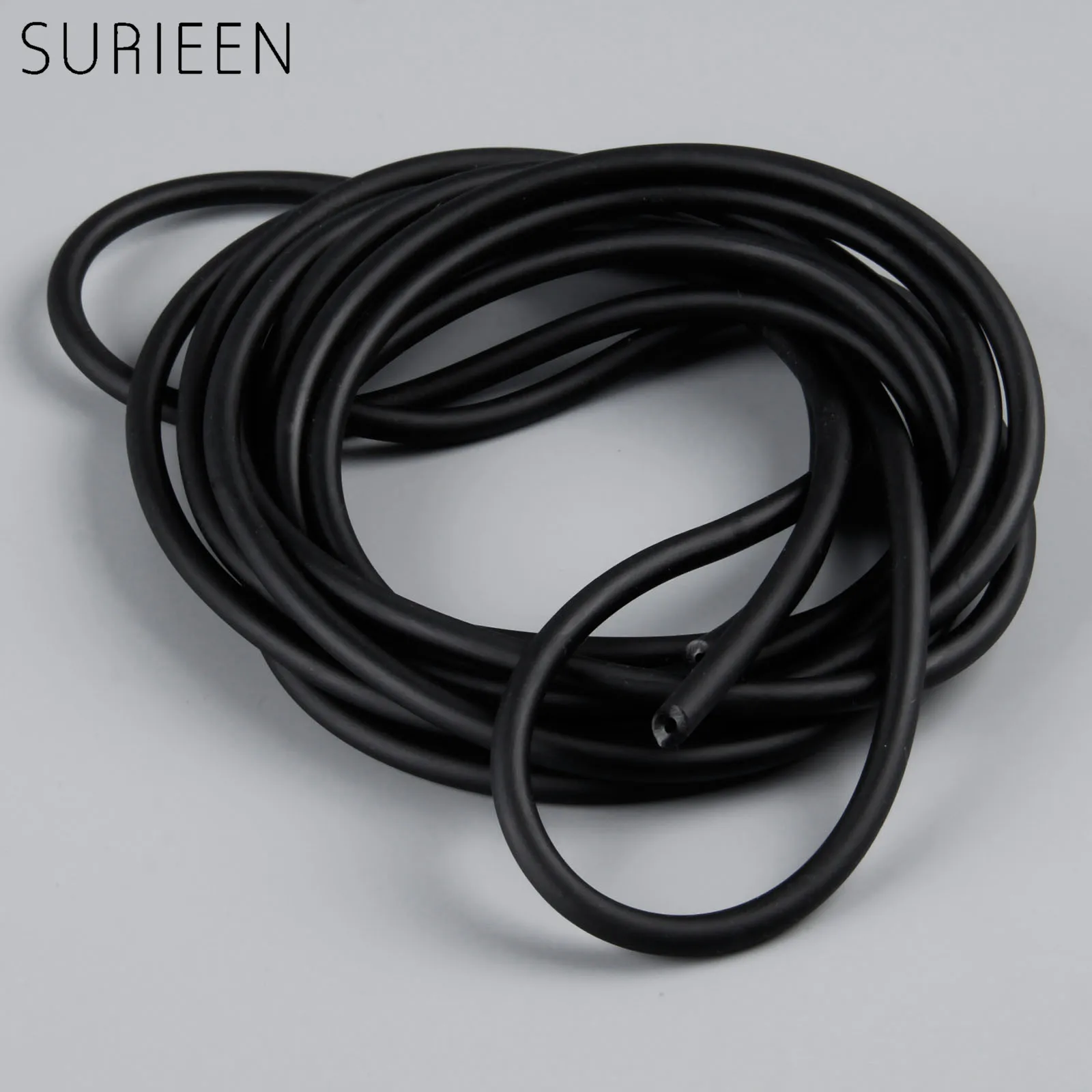 SURIEEN 5M 2mmx5mm Strong Natural Latex Tube Slingshot Catapult Rubber Band Hunting Sling Shot Elastic Bungee Tubes 2050 Black