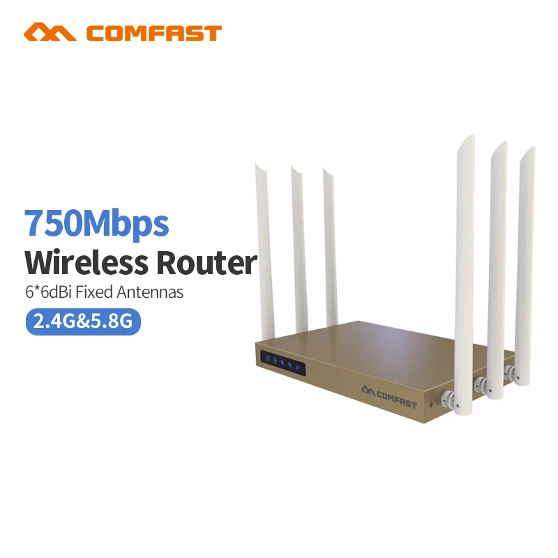 

Comfast CF-WR635AC 750Mbps 2.4G/5.0GHz Smart Wireless WiFi Router Wi-Fi Repeater External 6*6dBI Antenna Seamless Wireless Route