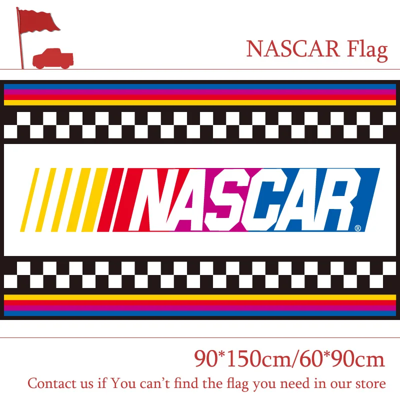 

Free shipping 90*150CM 60*90CM NASCAR Flag 3x5FT Banner Polyester For Car Racing Bar Party