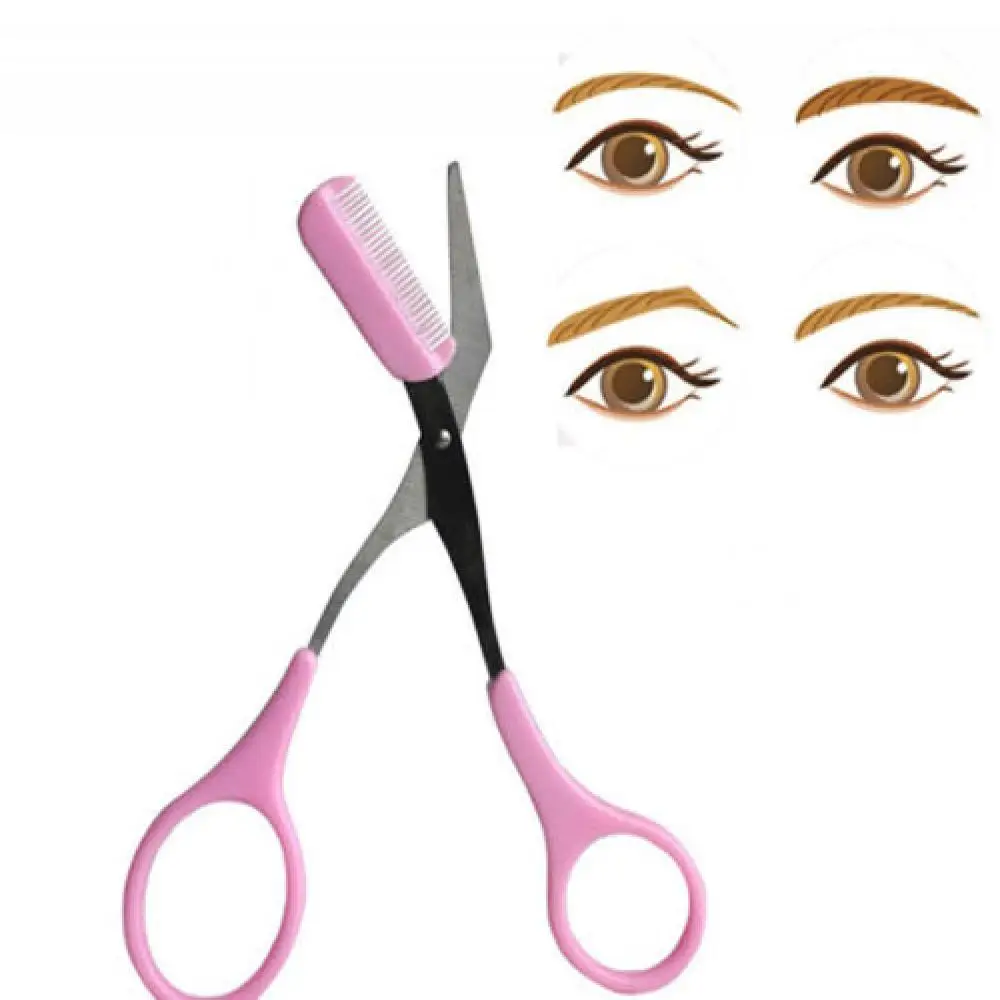 

1PC Fashion Elegant Women Ladies Eyebrow Trimmer Comb Eyelash Hair Scissors Cutter Remover Makeup Beauty Tools
