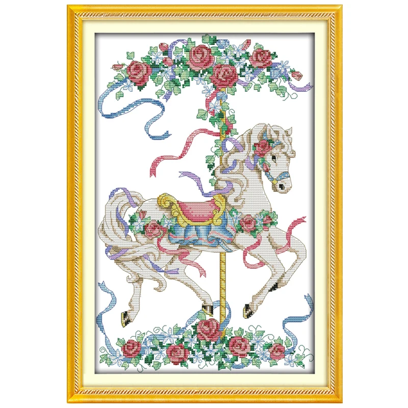 

Rose Trojan Patterns Counted Cross Stitch 11CT 14CT Cross Stitch Set Wholesale Animals Cross-stitch Kits Embroidery Needlework