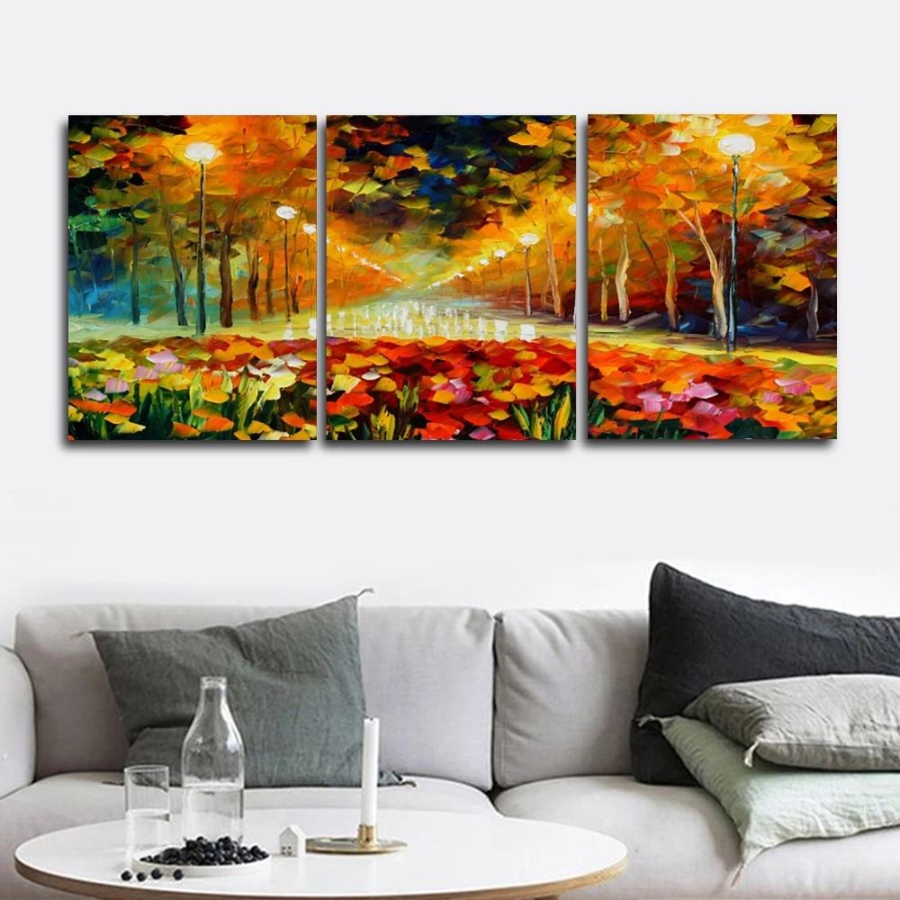 

Autumn maple street Wall Pictures Poster Print Canvas Painting Calligraphy Decor for Living Room Bedroom Home Decor Frameless
