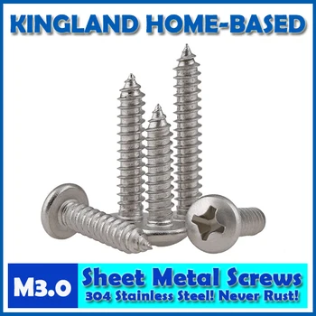

GB845 M3 Cross Recessed Pan Head Phillips Self-tapping Sheet Metal Screws For DIY 304 Stainless Steel Fastener LD018