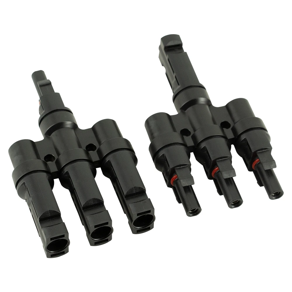 One Pair MC4 3T Connector One to Three Combiner 30A 1000V Waterproof MC4 Connector Photovoltaic Panel Cable Wire Connect