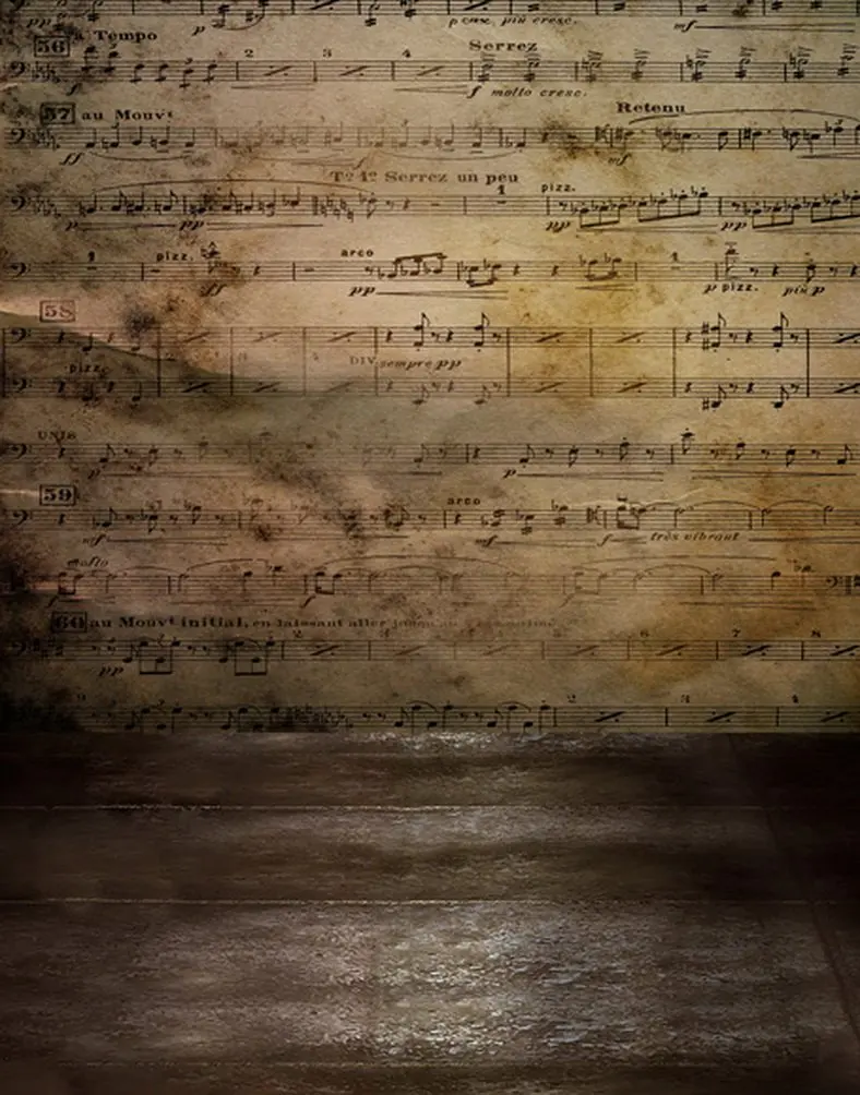 

5x7ft Old Sheet Music Photography Backdrops Photo Props Studio Background