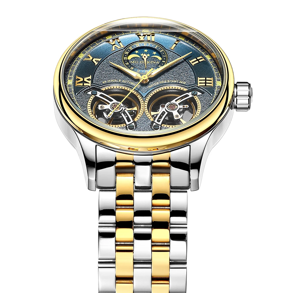 Двойной турбийон, швейцарские часы ORKINA, оригинальные мужские автоматические часы, модные мужские механические наручные часы с кожаным ремешком