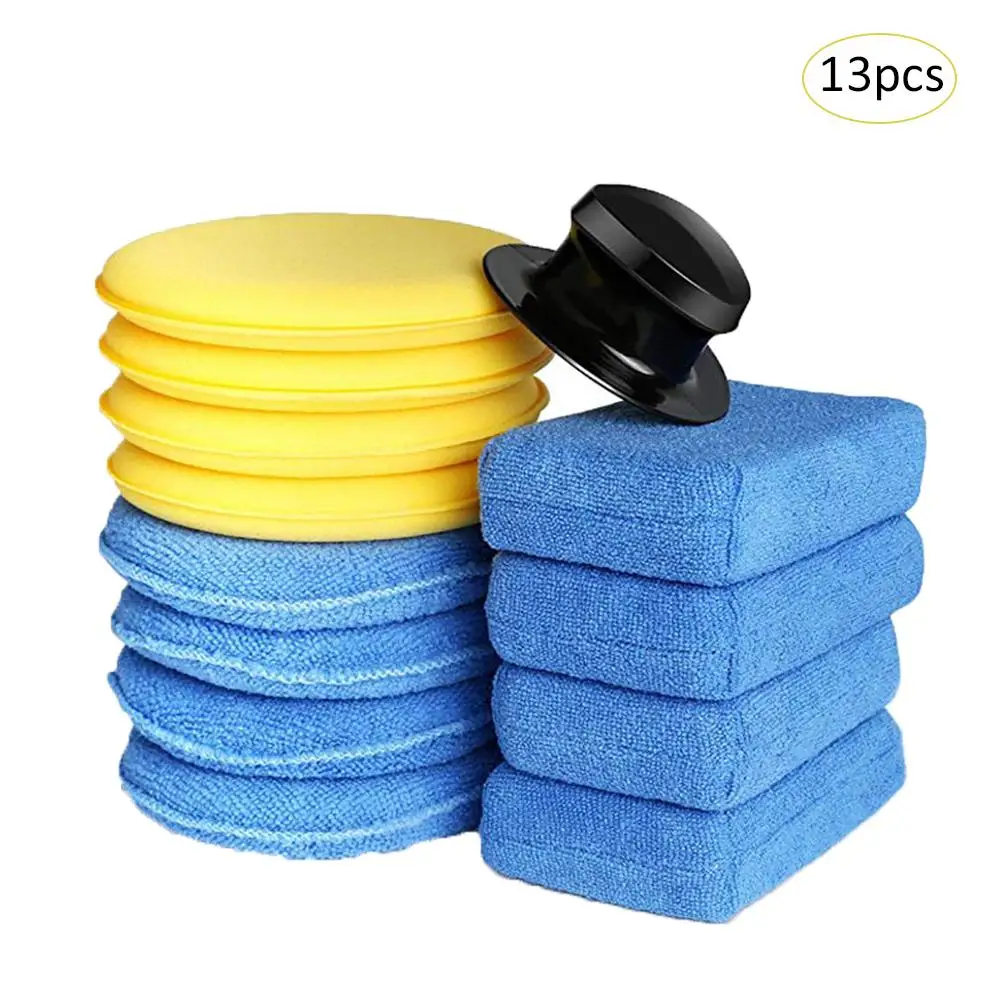 

13PCS Car Manual Wax Polish Sponge And Waxing Suit Microfiber Waxing Sponge Set care washing cleaning