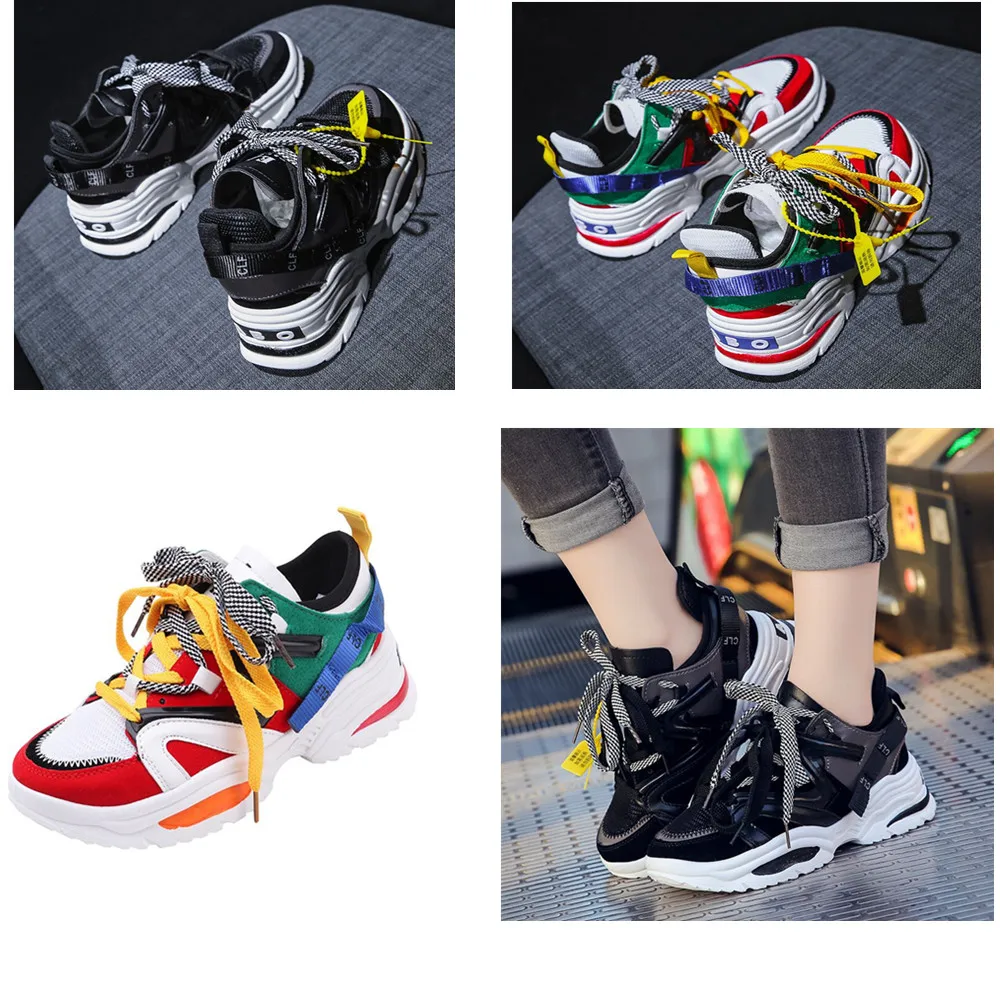 

Height Increasing 6 CM INS popular Women Running Shoes Red White Sneakers Female Outdoor
