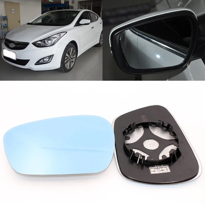 Зеркало бокового вида для Hyundai Elantra 2012 2016 синее стекло с подогревом основания 1