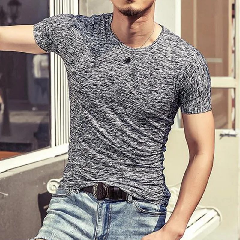 

Running Shirt Men Tops Tees Sport O-neck T-shirt Splicing Short Sleeve Gym Training Workout Shirts Breathable Sportswear Jerseys