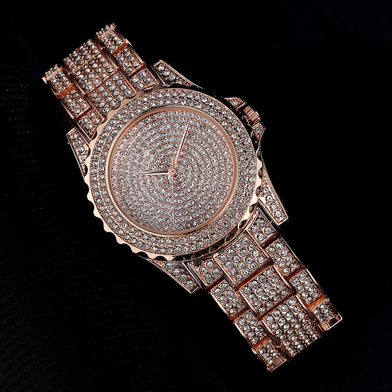 

New Gypsophila Women's Fashion Business Style Quartz Watch High-end Full Rhinestone Women's Quartz Watch