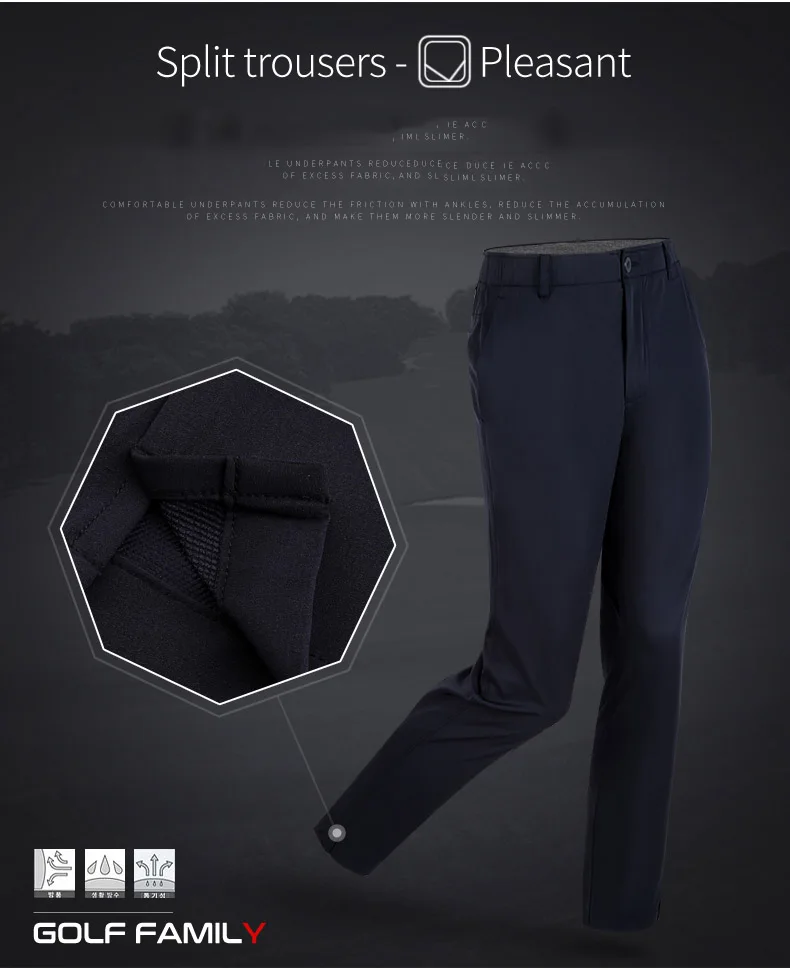 PGM Golf Pants Men with TEE holes Quality Ball Trousers Professional Male pant navy blue Sports Breathable Comfort Slim Pants