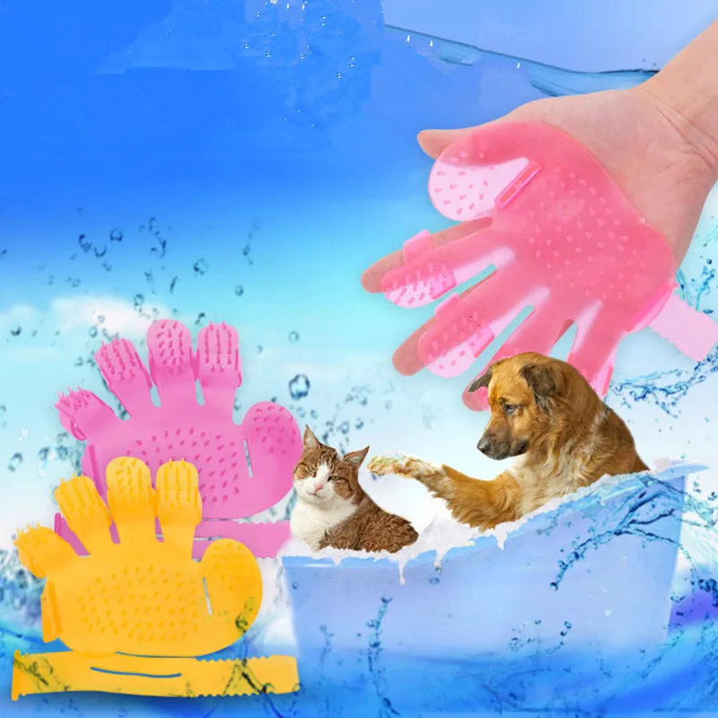 Силиконовая щетка для животных перчатки Deshedding нежный эффективное Уход за лошадьми перчатки "Кошка" Собака Ванна средства по уходу за животными Pet перчатки домашних животных