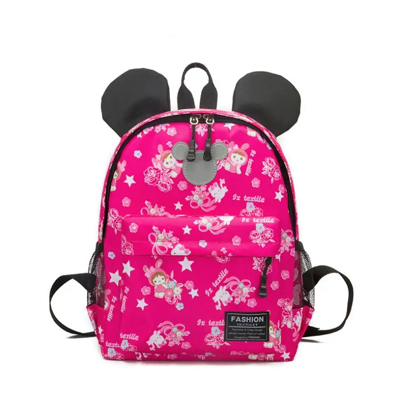 

Backpack Minnie School Bags Girl Kid Cartoon Mickey Boy Baby Polyester Backpacks Kindergarten Child Student Book Bag