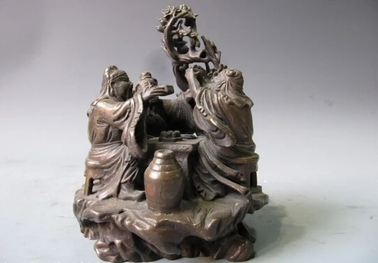 

wholesale factory 7"7 Chinese Folk Coppper bronze Romance of Three Kingdoms People sworn Statue
