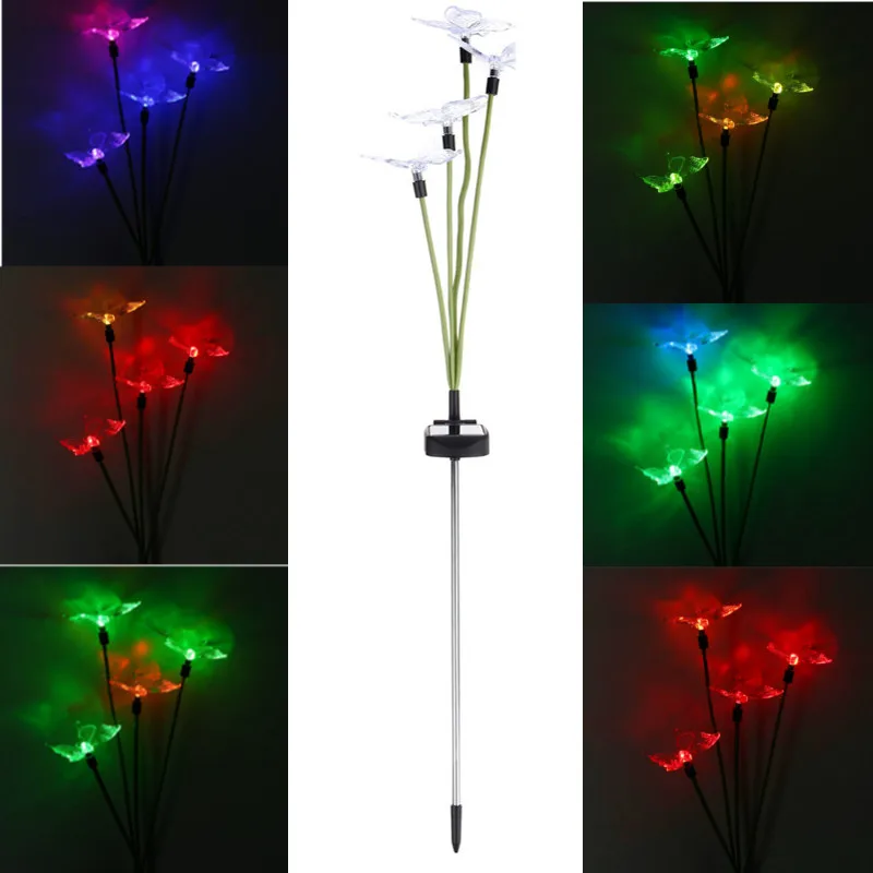 

Waterproof Solar Power Butterfly Flower 4 LED Lawn Light LED Solar Light Outdoor Garden Yard Landscape Lawn Lamp