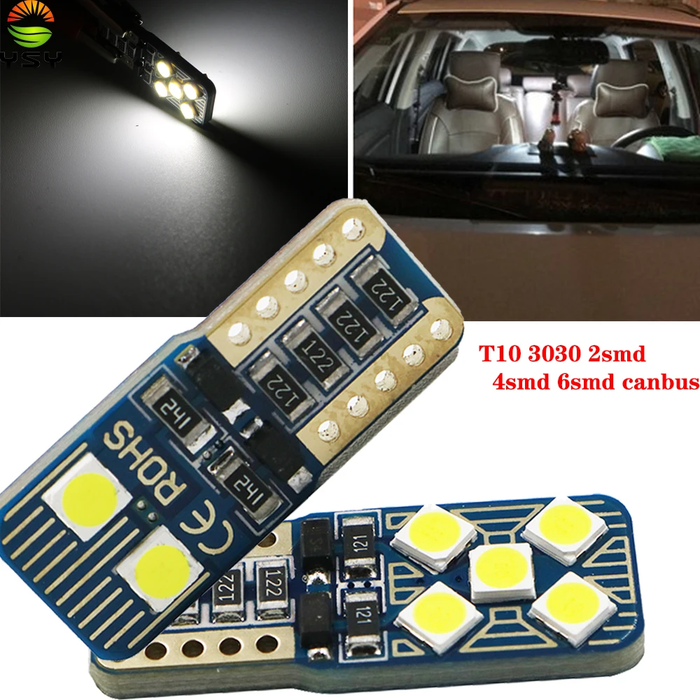 YSY 200X T10 W5W супер яркий 3030 2/4/6/8/10 SMD LED CANBUS без ошибок резервного копирования