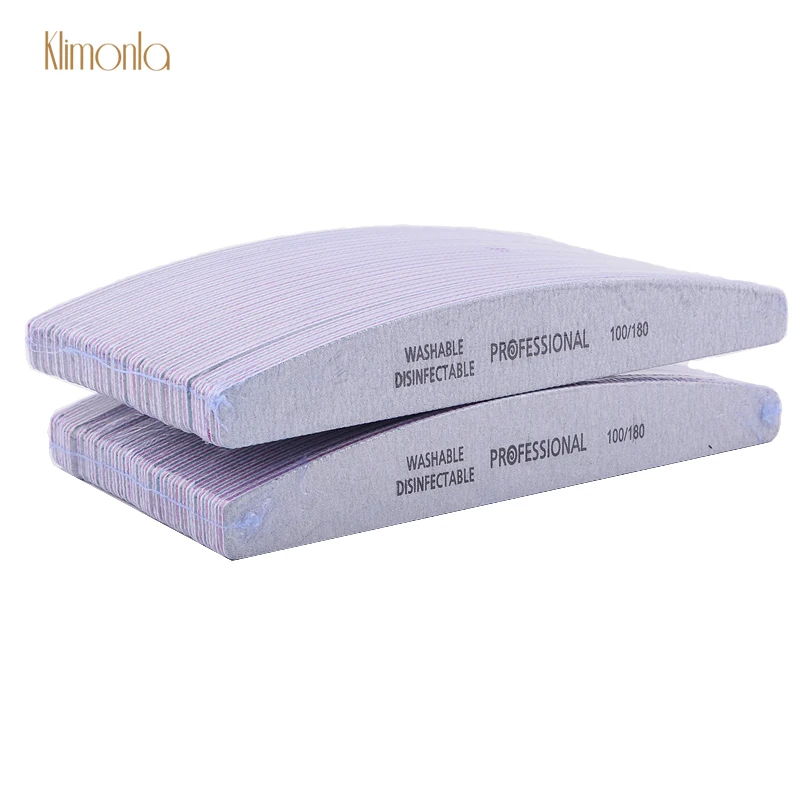 

50pcs/lot Half Moon Nail File Sanding Grits 100/180 Nail Buffer Blocks Grinding Polishing Finger Care Nail Art Beauty Tools