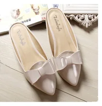 summer womens sandals New fashion bow point toe slippers women shoes 33-43
