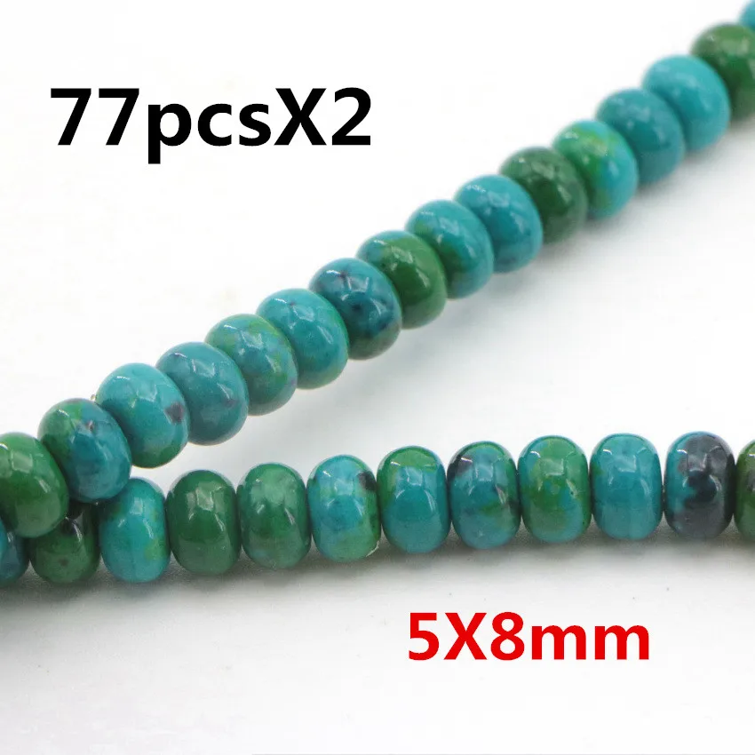 2 High Quality 4-12mm Dark green semi-precious Abacus Phoenix stone loose beads for DIY Fashion charms  (19)