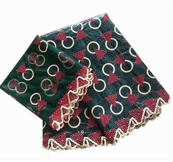 

Dark green lace fabric bazin riche brocade 2018 nouveau high quality nigerian lace fabric guinea brocade fabric 5+2yards/lot