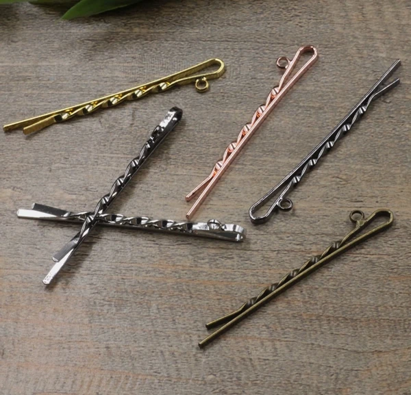 

55MM Fashion Metal bobby pin vintage hairpin rose gold silver hairclip antique bronze hair clip barrettes diy jewelry making