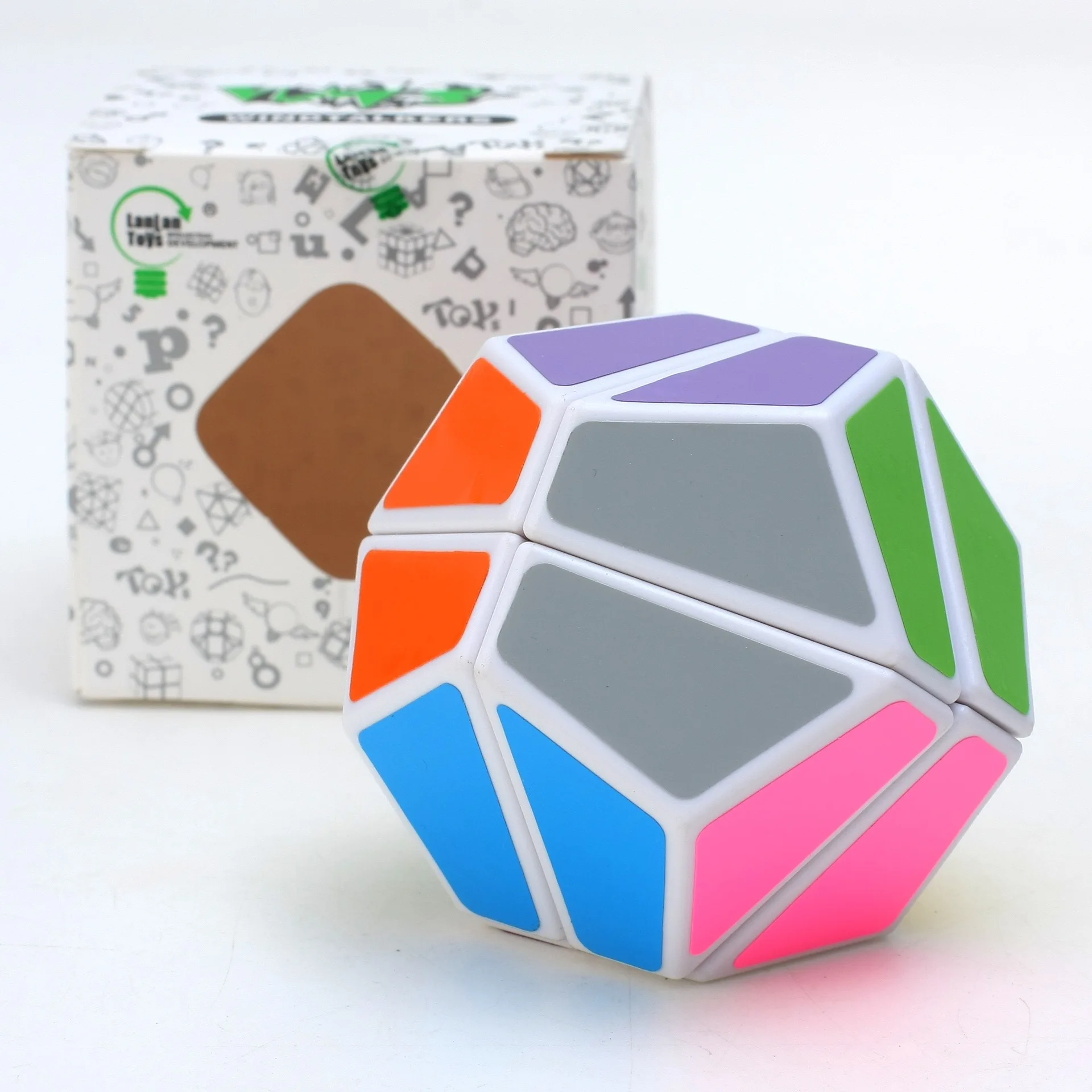 Lanlan LL 2x2x2 волшебный куб головоломка на скорость игры часы-кольцо с крышкой игрушки для детей подарок на день рождения - Цвет: White