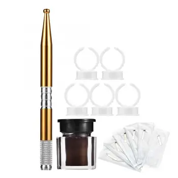 

For Tattooing Semi-permanent Tattoo Practice Tools Set Microblading Eyebrow Tattoo Ink Needle Ring Cup Pen Tattoo Supplie