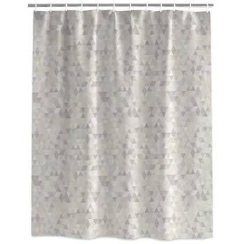 

Nordic Style Triangle Check Shower Curtain Decorative Fabric Shower Curtain Bath Products Bathroom Decor with Hooks