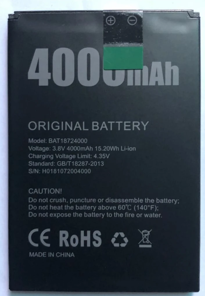 100% оригинальный новый Doogee X70 аккумулятор 4000 мАч полимерный литий ионный 3 8 В