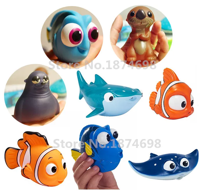 Finding Dory Baby Bath Toy Set of 8 Dory Nemo Little Dory Mr. Ray Fluke