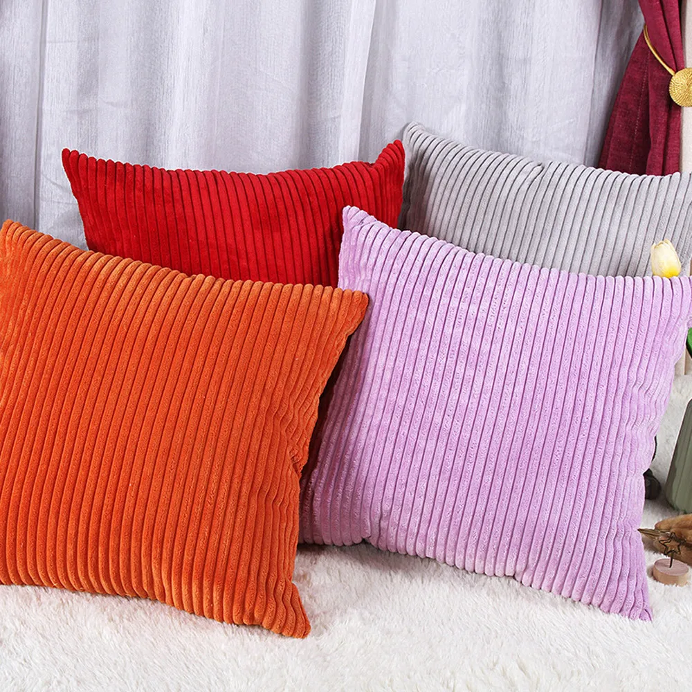

65x65cm Classic Stripe Cushion Cover Cotton Polyester Fiber Soft Large Size Pillowcase Square Decorative Cushions For Sofa