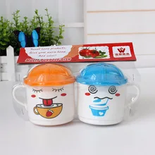 Мультфильм дети пластиковые чашки для питьевой воды форма шляпы чашка микроволновая печь использовать цвет случайный