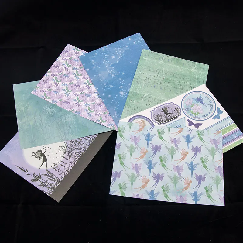 

14 Fairy decorative paper/Single-side Printed Mixed pattern creative papercraft art paper handmade scrapbooking kit set book
