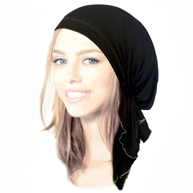 Эластичная Кепка-тюрбан для хиджаба, одноцветная, Модальная, мусульманская шапка для женщин, Осень-зима, женская шапка musulman, головной платок, внутренний головной убор