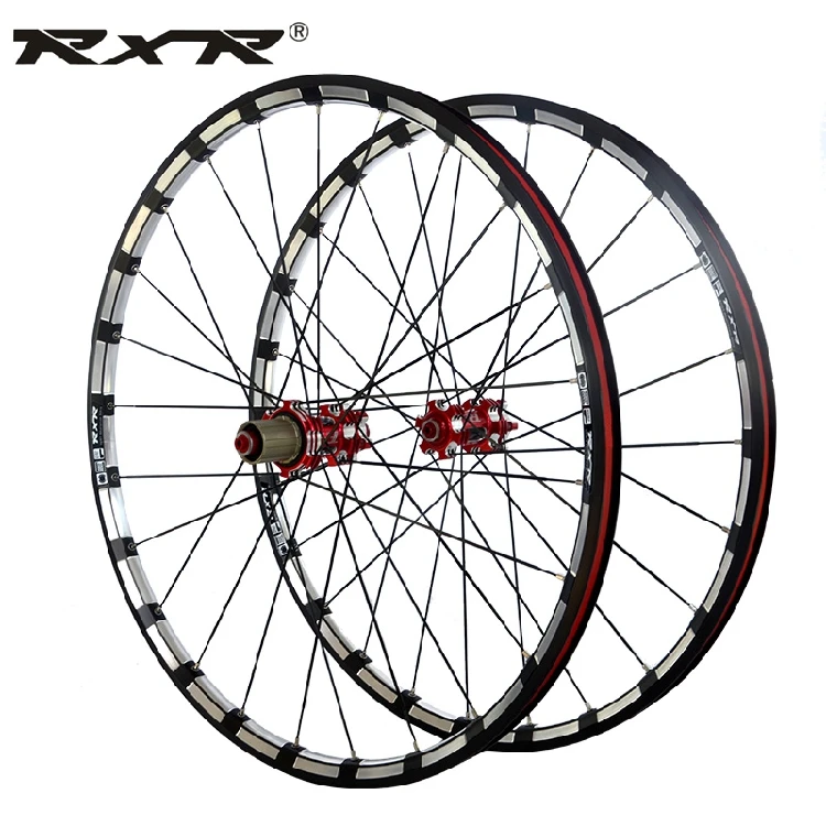 Sale new RXR MTB mountain bike CNC hollow front 2 rear 5 sealed carbon bearings hub 26/27.5/29 inch Disc brake wheels wheelset rim 3