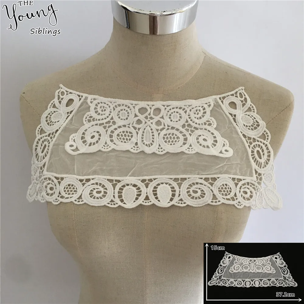 

New arrive Embroidery Organza Hollow out Applique Lace Collar DIY Lace Neckline Fabric Wedding Clothing Accessories Supplies