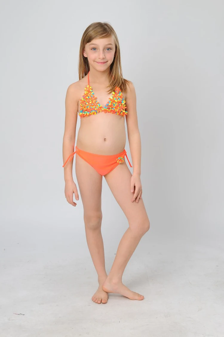 Free Shipping Orange Flower Triangle Spandex Waterproof -1757