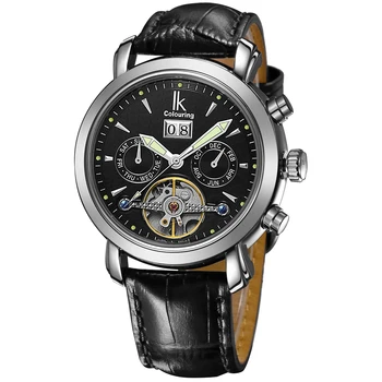 

IK Male Clock Luxury Sapphire Crystal Tourbillon Mechanical Designer Watches Men Automatic Mechanical Date Day Month Montres