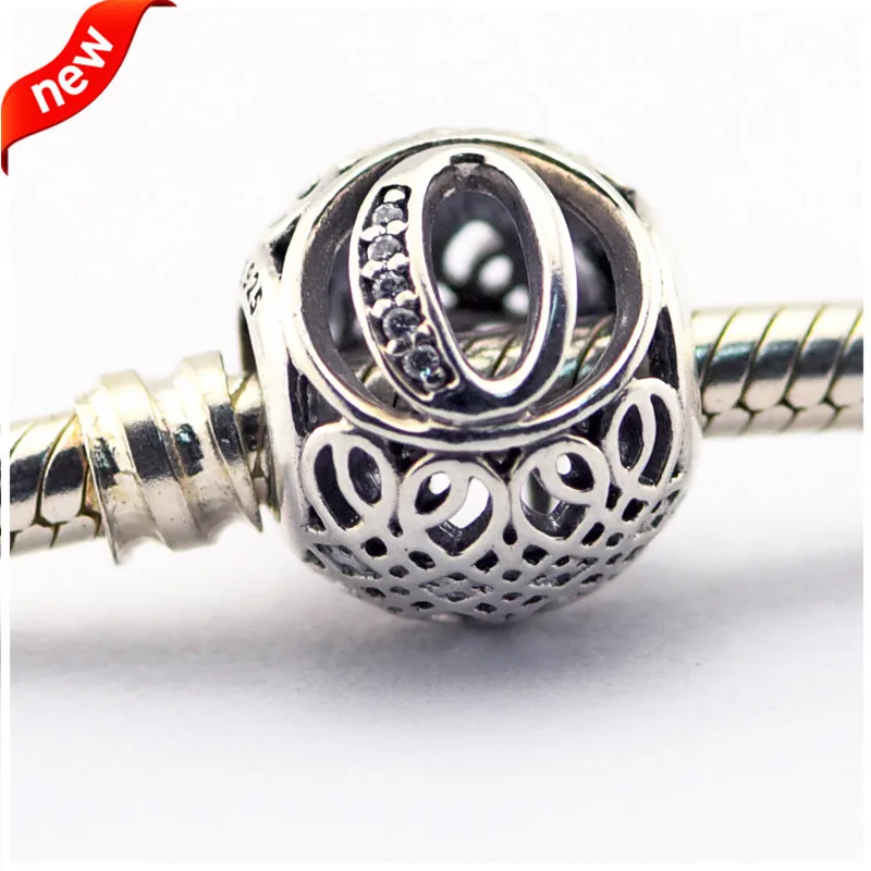 

Fits Pandora Bracelet Charms 925 Sterling Silver Beads for Jewelry Making Vintage O Letter Beads for Women DIY Charms Bracelet
