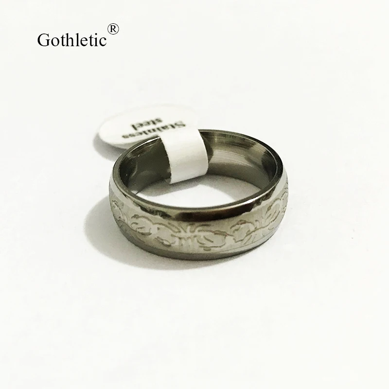 Простые Кольца Gothletic 16/17/18/19/21 мм из текстурированного металла для мужчин и женщин